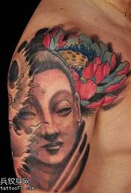 Imibala enkulu ye-lotus tattoo ye-Buddha