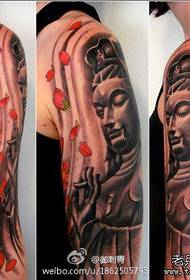 arm Klassieke mode steenhouwen Guanyin tattoo patroon