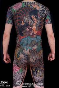 Jaangooyaha caadiga ah ee qaabka loo yaqaan 'tattoo Japanese' oo ah qaabka loo yaqaan 'tattoo tattoo'