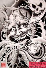 Prajna tattoo pattern: full back like Buddha head tattoo pattern