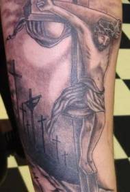 leg brown ay ipinako sa krus Jesus tattoo