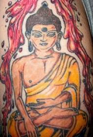 Modello di tatuaggio di meditazione immagine indù Buddha