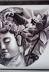 a Guanyin lotus tattoo pattern