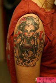 arm popular classic geisha doll tattoo pattern