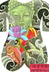 Modello tatuaggio Buddha schiena piena: modello tatuaggio loto Buddha schiena piena