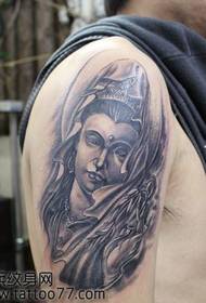 nrov nrov caj npab Guanyin tattoo qauv