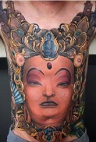 wavulana wachoraji tumbo wachoraji wa maji mchoro wa kuchora Domainering Maitreya Buddha eneo kubwa la picha za tattoo