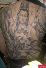 patró de tatuatge a l'esquena: molt guapo i fresc només a l'esquena Guanyin a cavall de tatuatge de drac