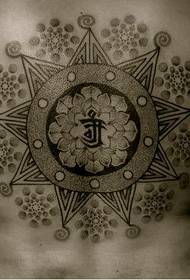 Религија је увек тако гламурозна шестерокутна округла тетоважна слика
