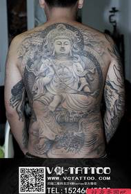 Férfi hát szuper jóképű klasszikus teljes hátsó kőfaragás Samantabhadra tetoválás minta
