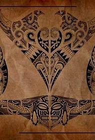 Manoscritto Maya Totem Tattoo Pattern