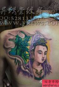 knap kleur Guanyin-tatoeëringspatroon