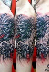 arm domineering black gray impermanent tattoo pattern