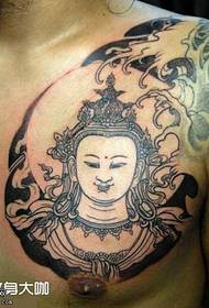 Mellkas Buddha tetoválás minta