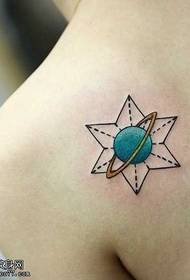 zurück zarten sechszackigen Stern Tattoo-Muster