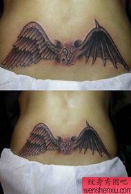 Back waist Wings letter tattoo pattern picture