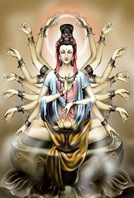 dausend Hand Guanyin Tattoo Manuskript Musterbild