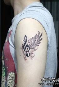 момчиња крилја со крилја со музички дизајни за тетоважи