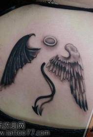 Back fashion pop demon wings tattoo pattern