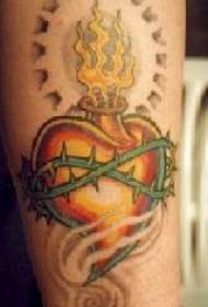 Heart of Fire and Crown of Thorns Tattoos