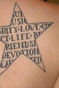 Pentagram ағылшын татуировкасы үлгісі