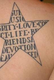 Pentagram English Tattoo Patroon