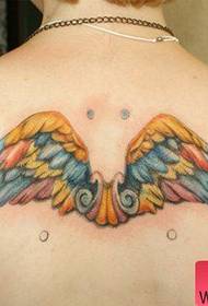 skönhet tillbaka snygg färgade vingar Tatuering mönster