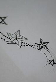 ένα αστέρι συνδυασμός τατουάζ χειρογράφων μοτίβο