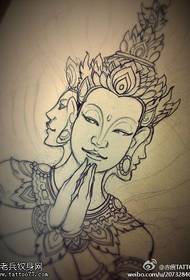 Maschera buddista del manoscritto del tatuaggio del Buddha a quattro facce