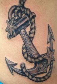 Jongen Zréck Schwaarz Grey Sketch Sting Tipps Creative Exquisite Anker Tattoo Bild