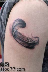 рука красивая перья татуировки