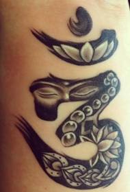 gražaus budizmo simbolio tatuiruotės modelis