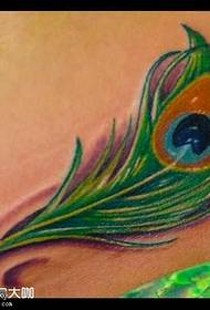 uzorak tetovaže leđa od paunova pera