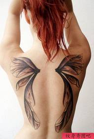 beauty back Modieuze Butterfly Wings Tattoo Patroon
