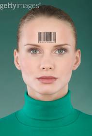 Forehead barcode tattoo pattern