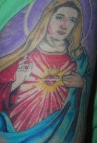 Skulderfarge salvie hjerte tatoveringsbilde