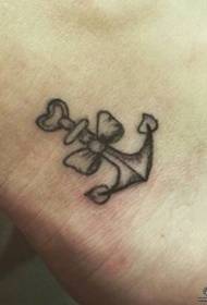 Heel anchor bow tattoo model