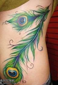 ຮູບແບບ tattoo peacock feather