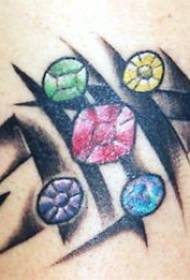 Boja ruke mali svježi uzorak tetovaže dragog kamenja