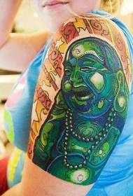 groot arm groen Maitreya tattoo-patroon