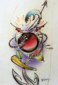 תמונה של כתב יד קעקוע עוגן צבע אישיות