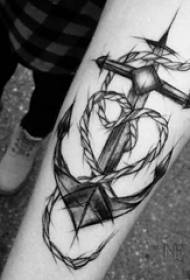 Tatuaggio di ancoraggio che simboleggia la stabilità e la forza