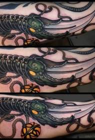 Nový školský farebný fantasy dýka na lane tetovanie