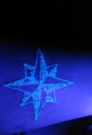 Csillag fluoreszkáló tetoválás minta