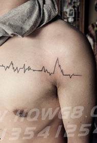 ຮູບແບບ tattoo ECG ຂອງບ່າ