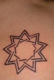 Чорний дев'ятиконечний зірка татуювання візерунок