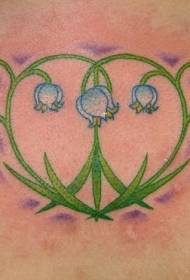 Patrón de tatuaxe de flores de cor