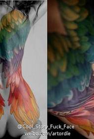 Wing Tattoo Pattern: နောက်ကျောအပြည့်ရောင်စုံ Wing Tattoo ပုံစံ
