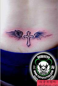 dievčenský pás a tetovací vzor pre krásne anjelské a diabolské krídla