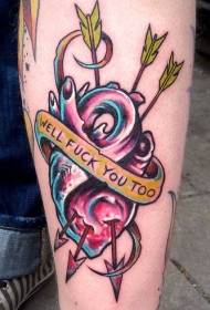 Modeli tatuazh i zemrës me ngjyra të këmbës  160995 @ Model zemërimi i zemrës së djegur nga zemra dhe tatuazhe harabel